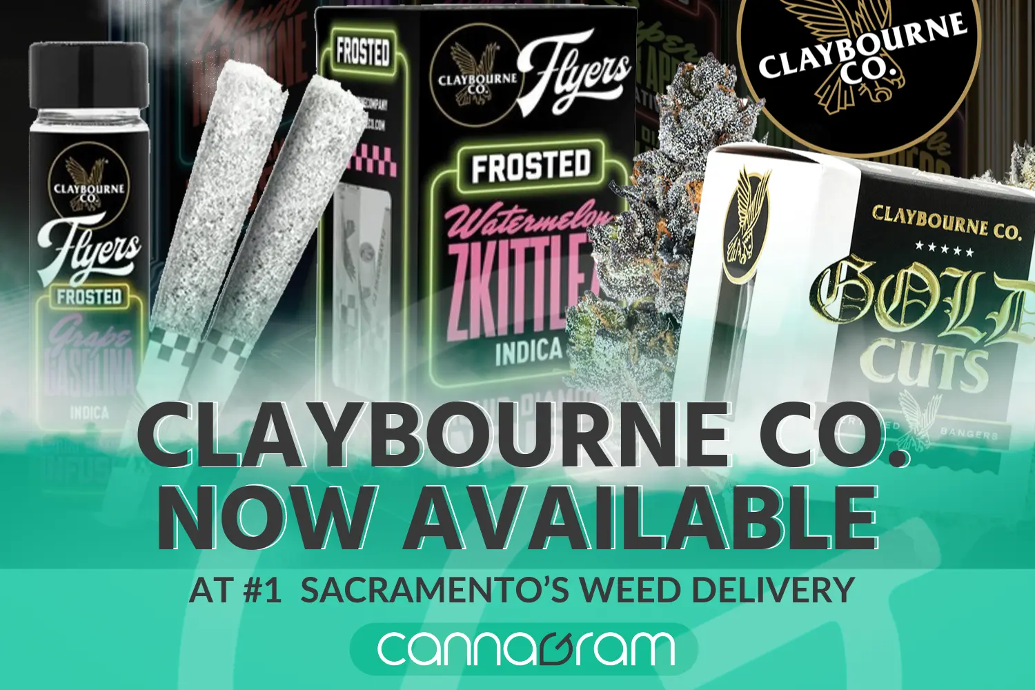 Claybourne Co. flower and preroll cannabis products ready for Sacramento weed delivery, featured on CANNAGRAM's blog