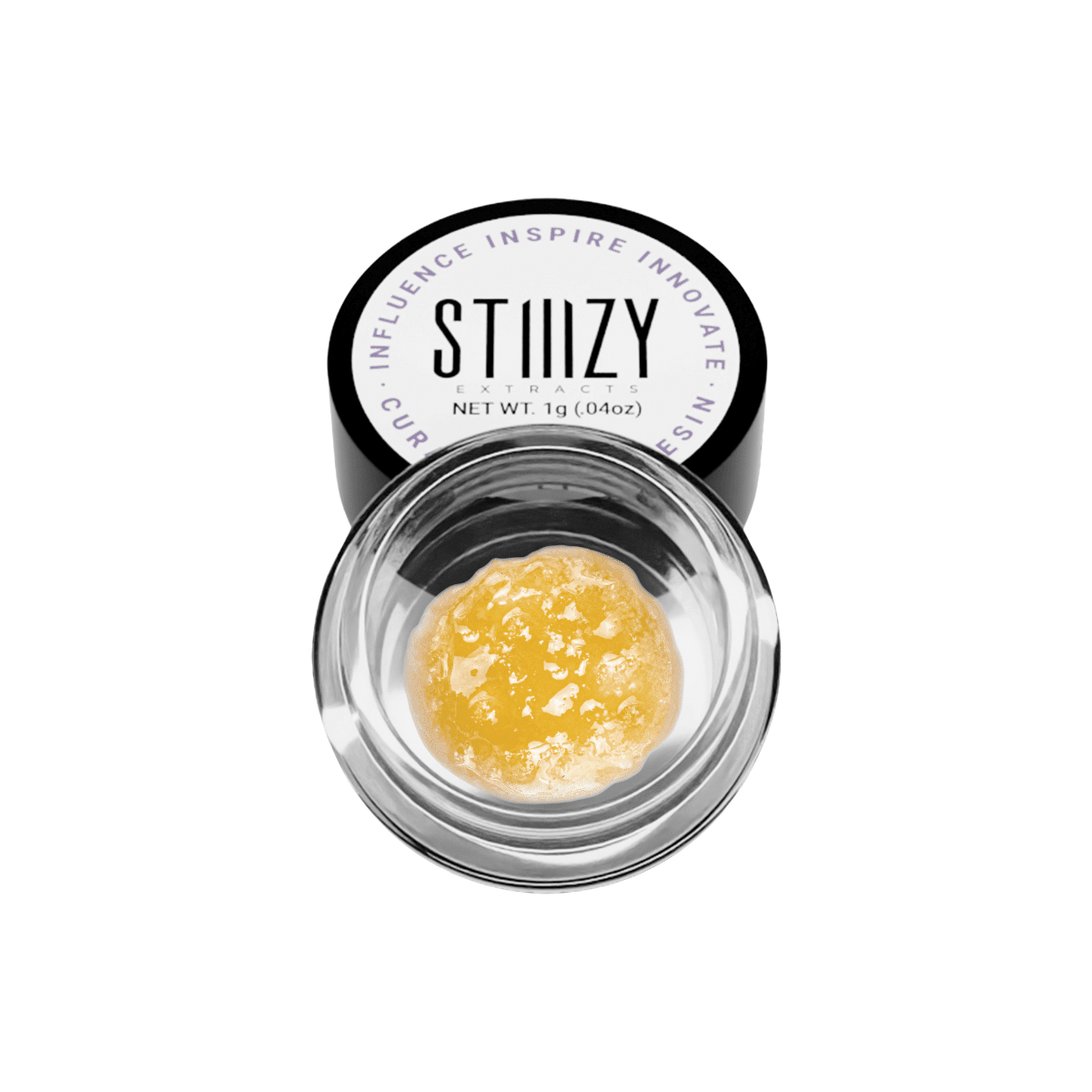 Stiiizy White Truffle concentrate displayed in a glass jar, available for weed delivery in Sacramento.