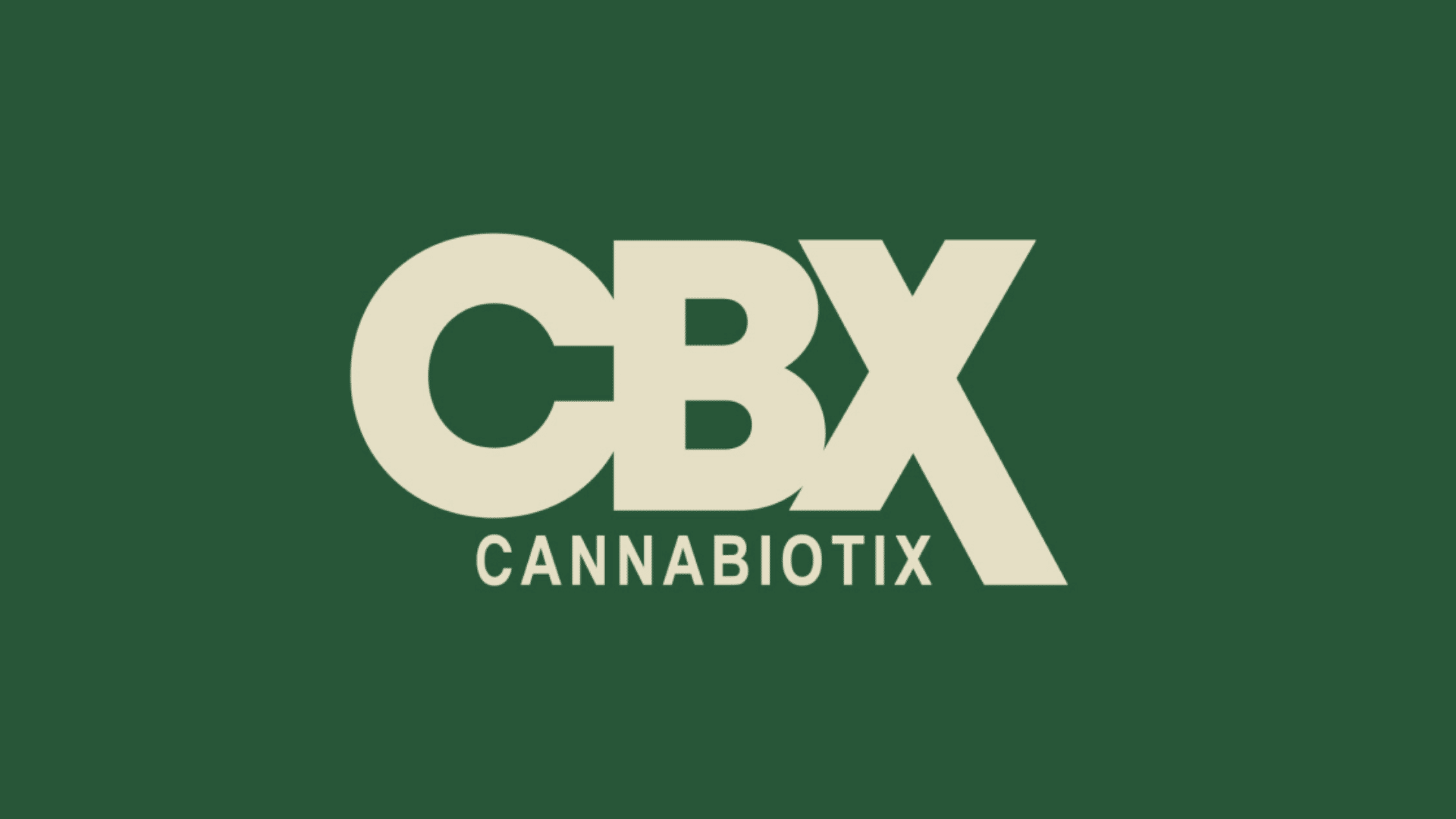 Logo of Cannabiotix (CBX) on a dark green background, with CBX in white letters and the name Cannabiotix in smaller text below.