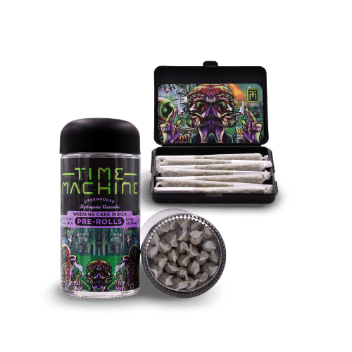 Image of Time Machine pre-rolls, ready-to-smoke cannabis joints for easy use.