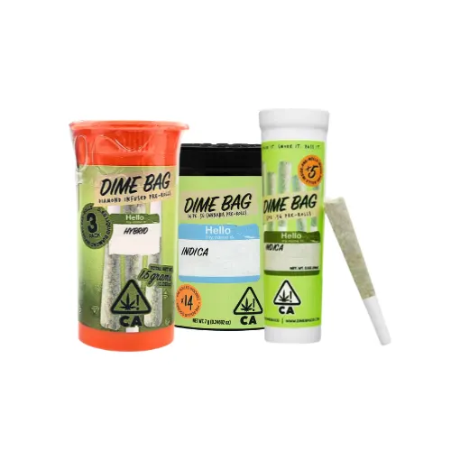 Dime Bag infused pre-roll packs.