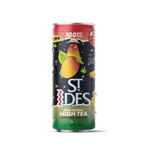 St Ides Maui Mango High Tea 12oz can with 100mg THC infusion.