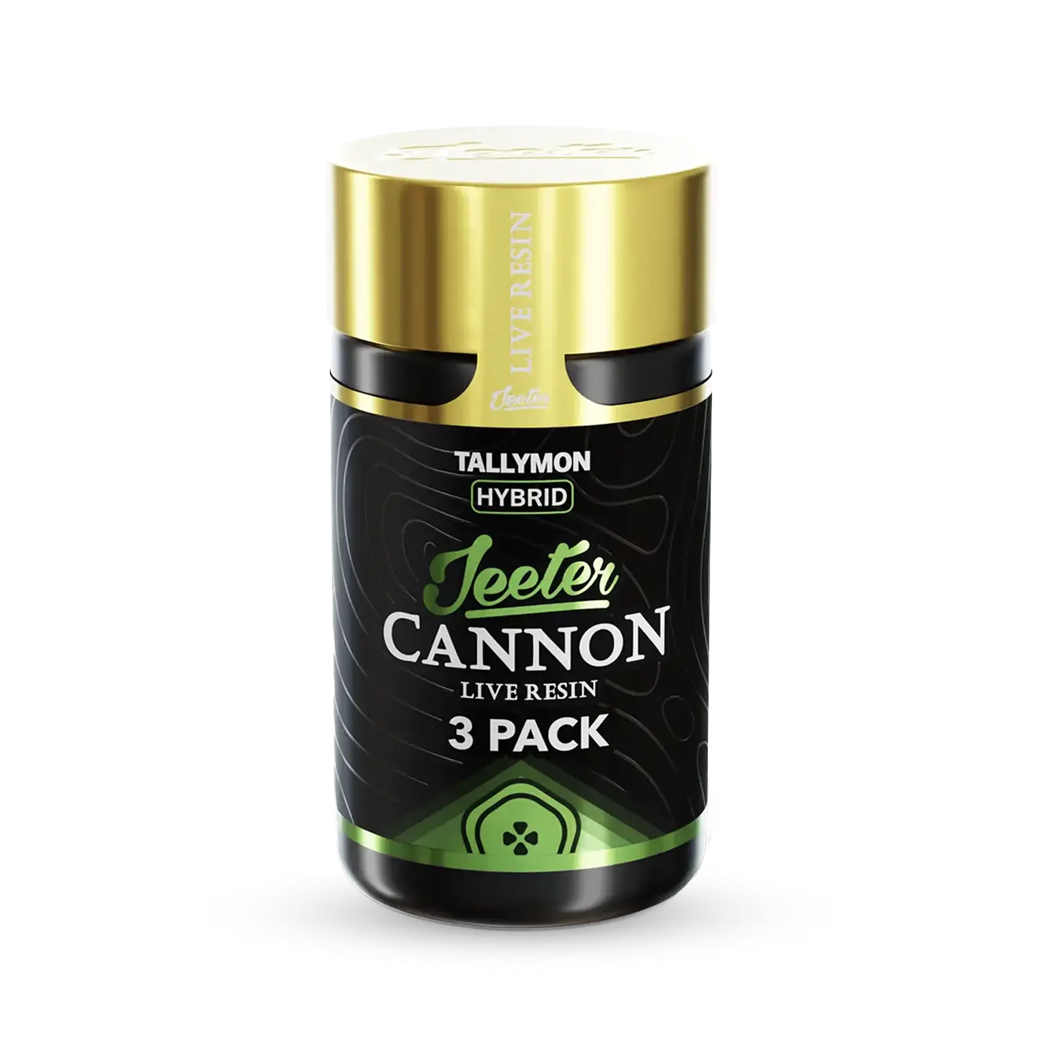 Jeeter Cannon Live Resin 3-Pack in sleek black and gold packaging, available for delivery in Sacramento via Cannagram.