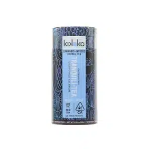 Kikoko Tranquili-Tea 10-pack, 5mg CBN and 3mg THC per sachet, cannabis tea for relaxation and sleep available for Cannagram delivery in Sacramento, Roseville, and Citrus Heights.