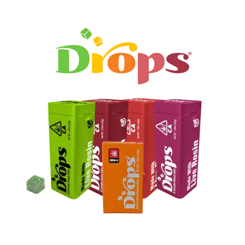 Drops live rosin-infused edibles, available for delivery in Sacramento via Cannagram.